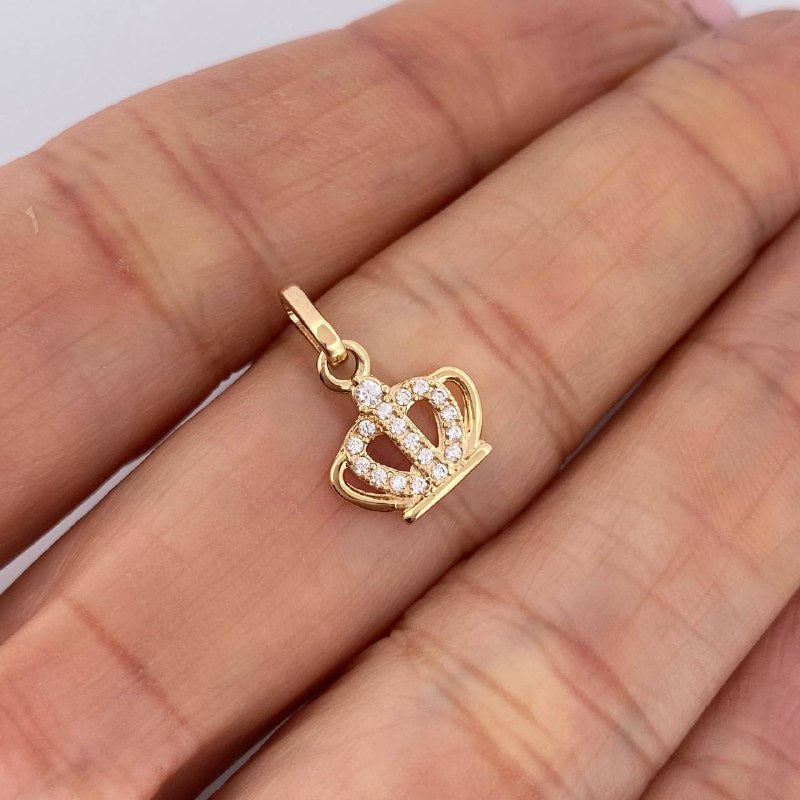 Dije Corona 0.7gr / 3/4 in / Oro Amarillo 18K &