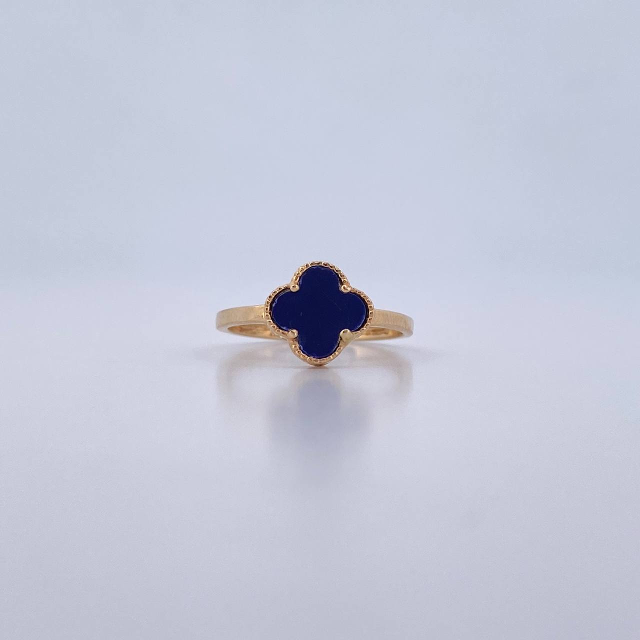 Ring Clover 1.5gr / T5 3/4 / Purple Stone 18K Yellow Gold &