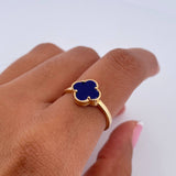 Ring Clover 1.5gr / T5 3/4 / Purple Stone 18K Yellow Gold &