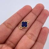 Charm Clover 0.7gr / 1.5cm / Purple Stone 18K Yellow Gold &