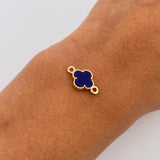 Charm Clover 0.7gr / 1.5cm / Purple Stone 18K Yellow Gold &
