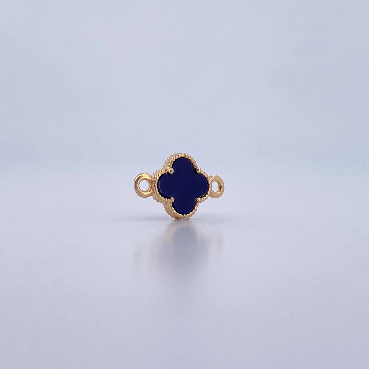 Charm Clover 0.7gr / 1.5cm / Purple Stone 18K Yellow Gold &