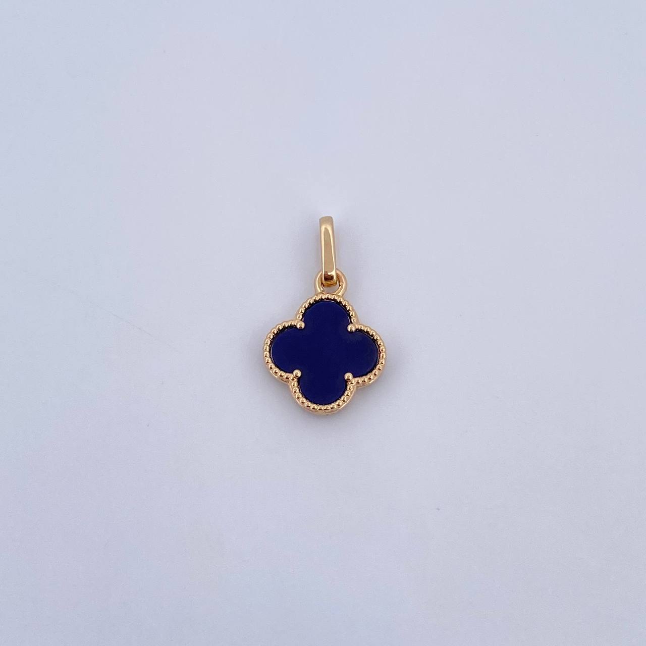 Pendant Clover 1.1gr / 1.9cm / Purple Stone 18K Yellow Gold &
