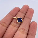 Dije Trebol VCyA 0.9gr / 1.7cm / Piedra Morado Oro Amarillo 18K &