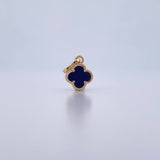 Dije Trebol VCyA 0.9gr / 1.7cm / Piedra Morado Oro Amarillo 18K &
