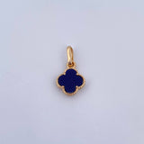Dije Trebol 0.95gr / 1.7cm / Piedra Morada Oro Amarillo 18K &