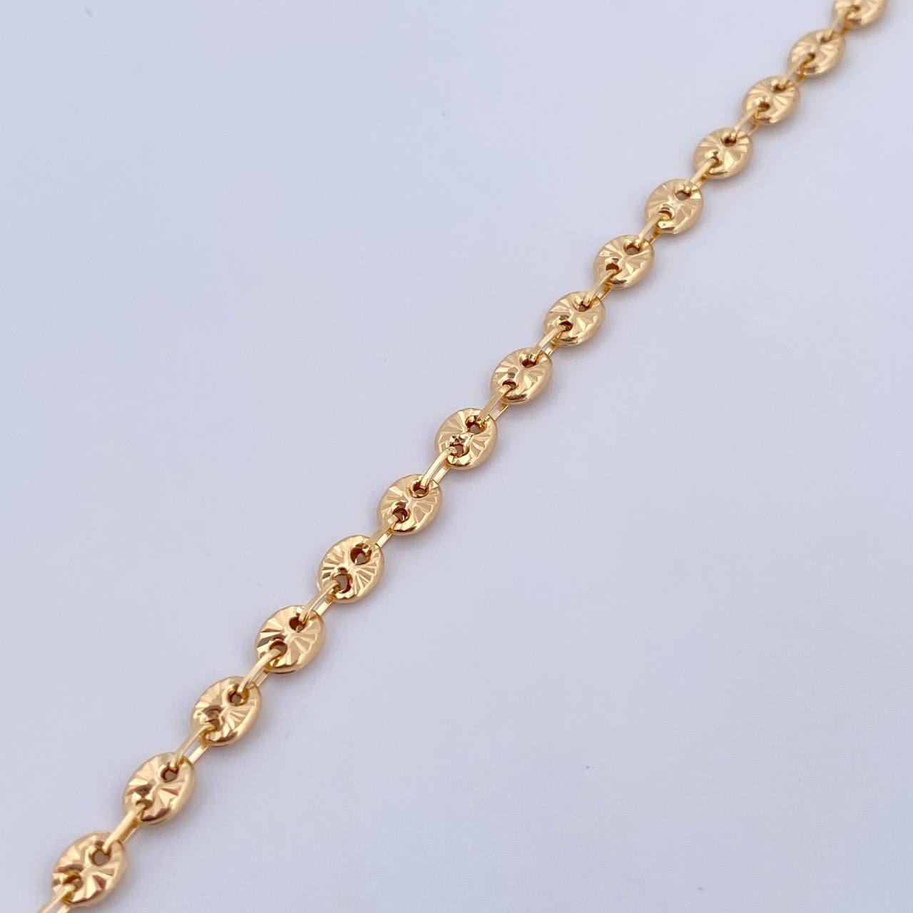 Tobillera GC 5.65gr / 26.9cm / 3.9mm Diamantada Oro Amarillo 18K &