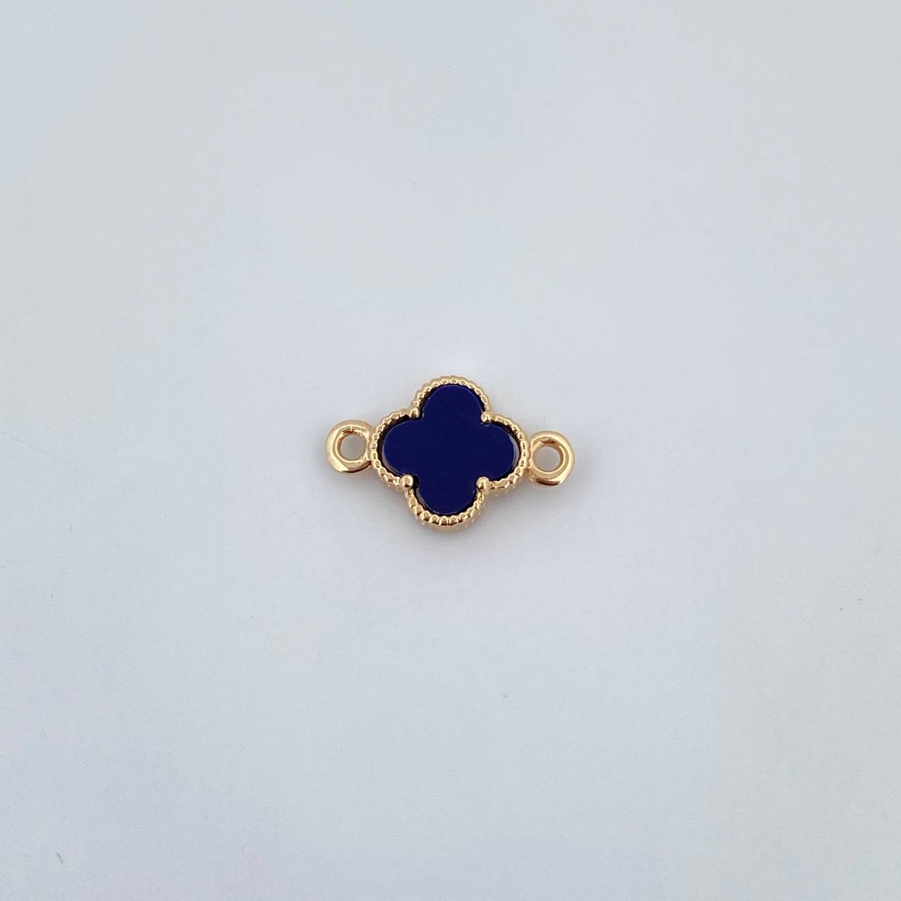 Charm Clover 0.7gr / 1.5cm / Purple Stone 18K Yellow Gold &
