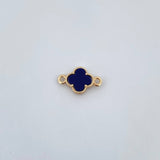 Charm Clover 0.7gr / 1.5cm / Purple Stone 18K Yellow Gold &