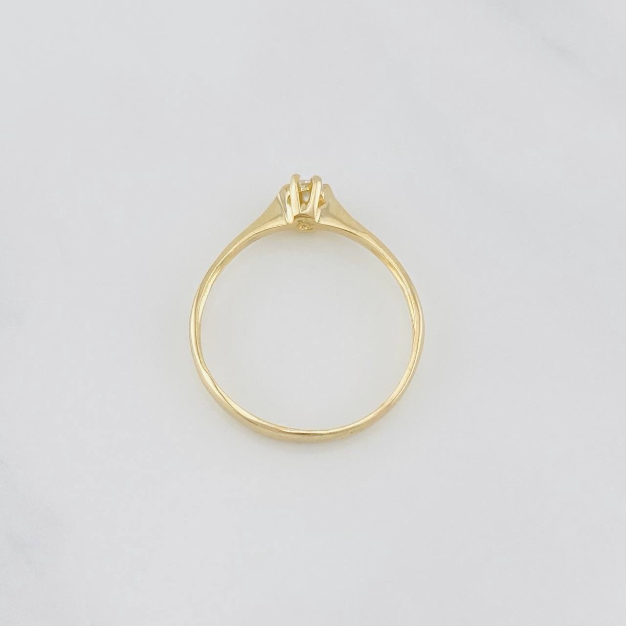 Solitaire Bridge Ring 1.2g / T6 1/2 Yellow Gold 18K