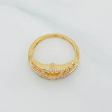 Anillo Corona Corazón 4.5g / T7 1/2 Dos Oros Amarillo Blanco 18K