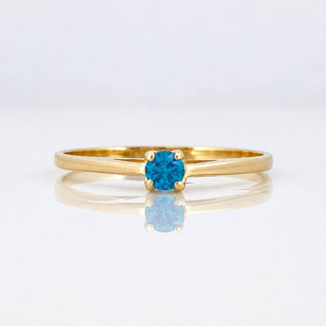 Solitaire Bridge Ring 1.1g / T6 1/2 Yellow Gold 18K