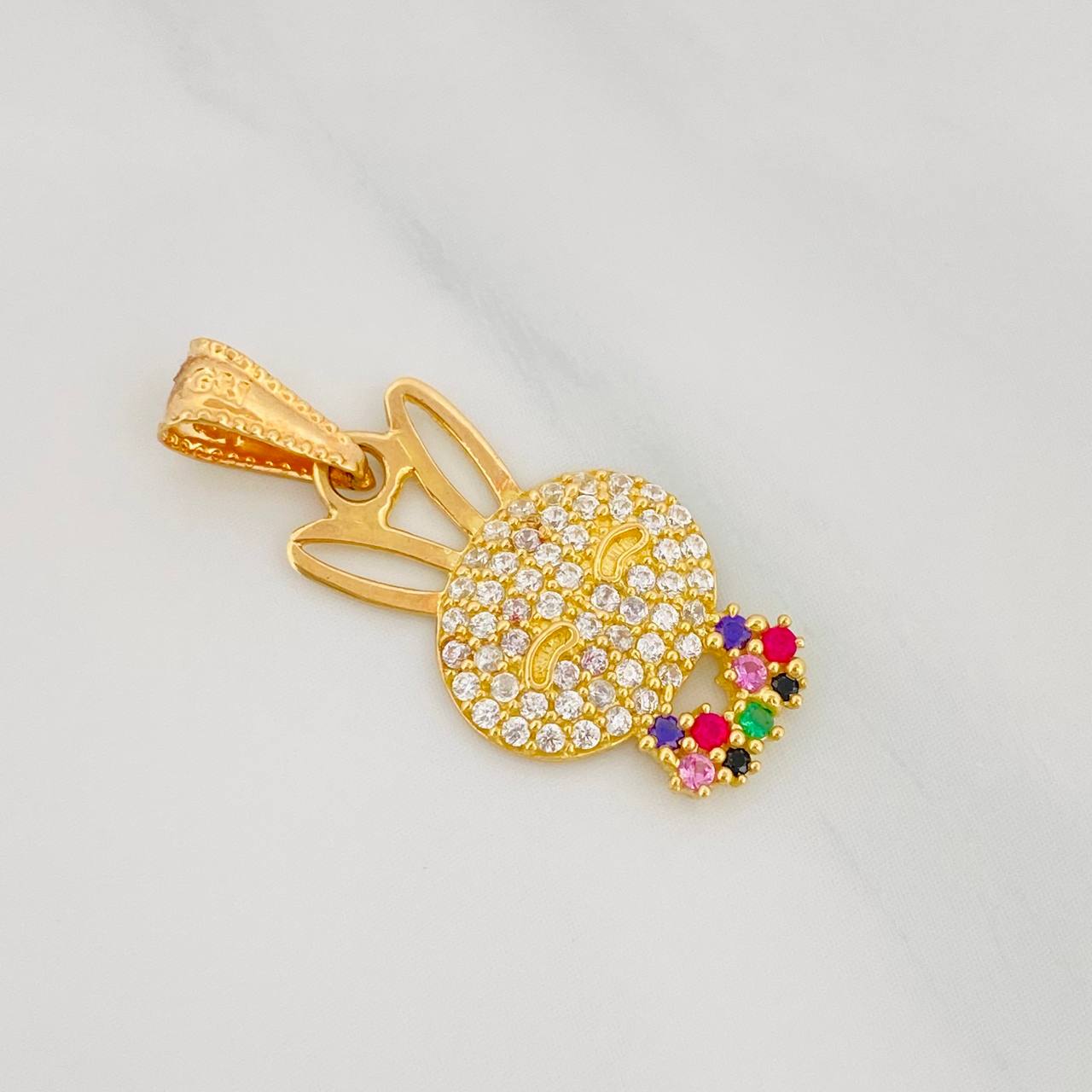Dije Rostro Conejo 1.35g / 1 in Oro Amarillo 18K