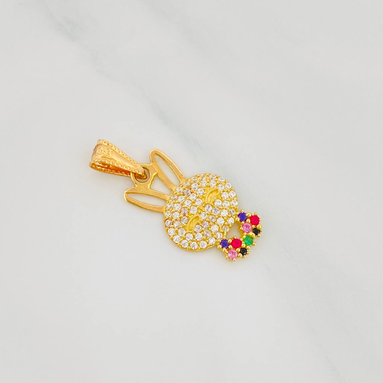 Dije Rostro Conejo 1.35g / 1 in Oro Amarillo 18K