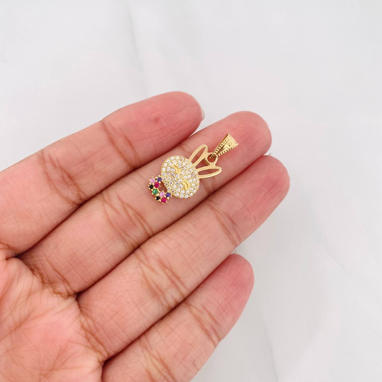 Dije Rostro Conejo 1.35g / 1 in Oro Amarillo 18K