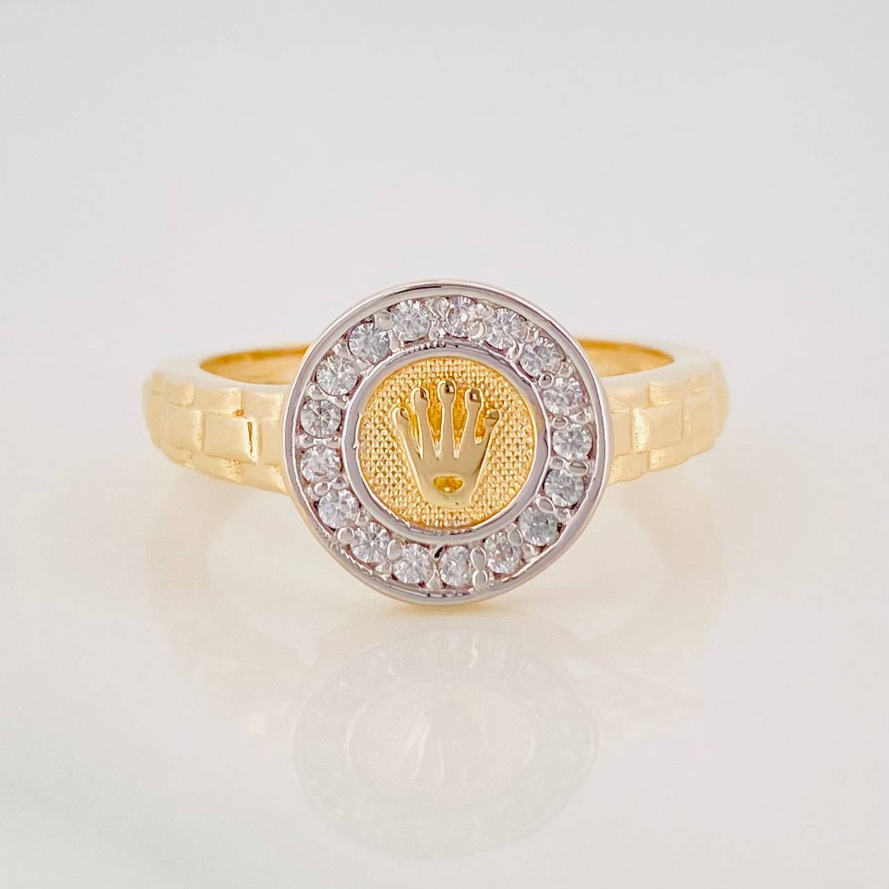 Crown Strap Ring 3.25g / T5 3/4 Two-Tone Yellow White Gold 18K