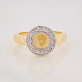 Crown Strap Ring 3.25g / T5 3/4 Two-Tone Yellow White Gold 18K