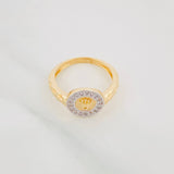 Crown Strap Ring 3.25g / T5 3/4 Two-Tone Yellow White Gold 18K