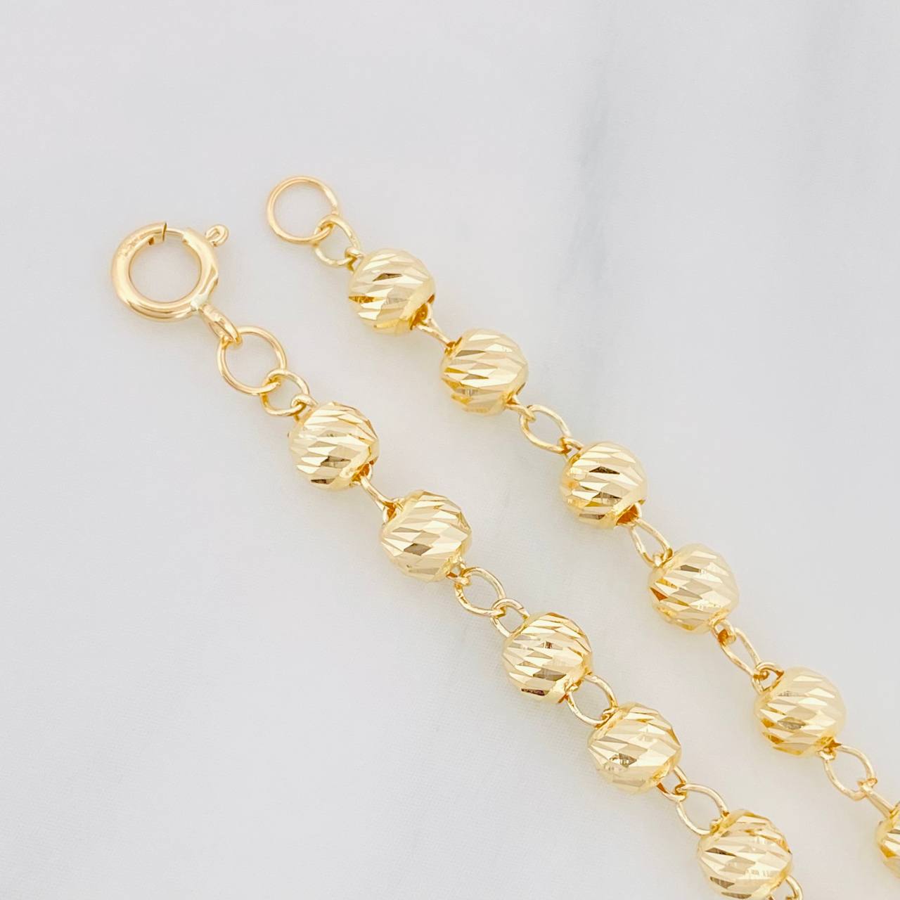 Military Style Bracelet Clover 3.55g / 7 1/2 in / 4mm Yellow Gold 18K