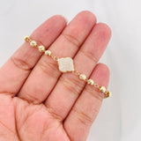 Military Style Bracelet Clover 3.55g / 7 1/2 in / 4mm Yellow Gold 18K