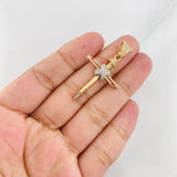 Dije Cruz Clavo 3.55g / 1 1/2 in Tres Oros 18K