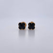 Stud Earrings Clover 0.95gr / 5.7mm Black Resin 18K Yellow Gold &