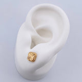 Stud Earrings Clover VCyA 0.95gr / 7mm Diamond Cut 18K Yellow Gold $