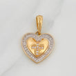 Dije Corazón Cruz 2.7g / 1 in Dos Oros Amarillo Blanco 18K