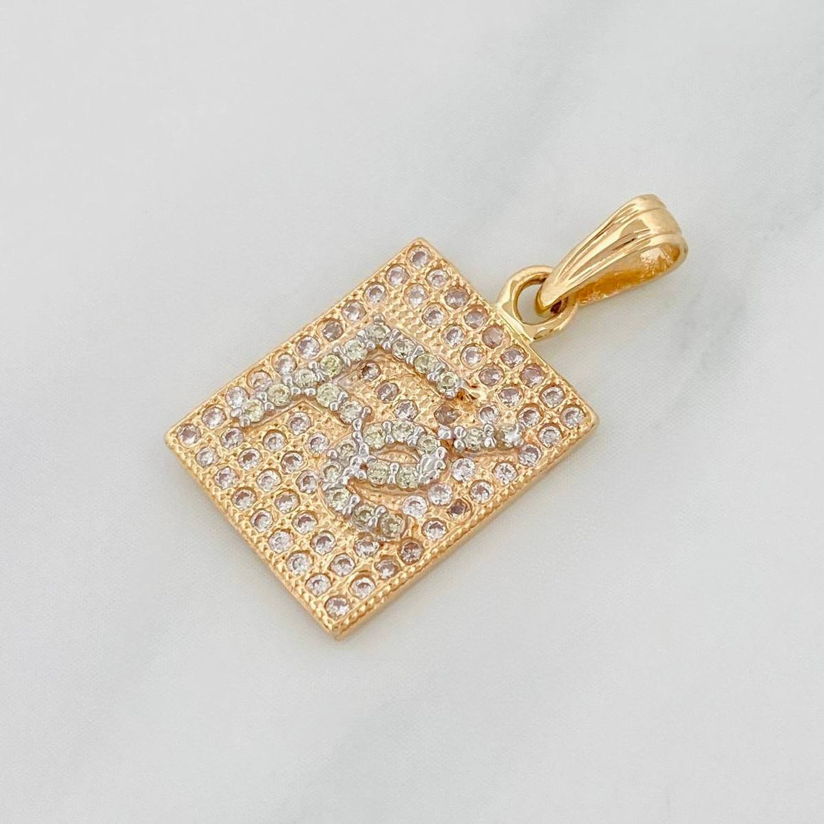 Faith Pendant 2.05g / 3/4 in Two-Tone Yellow White Gold 18K