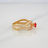 Anillo Solitario Entrelazado 2.85g / T6 1/4 Oro Amarillo 18K