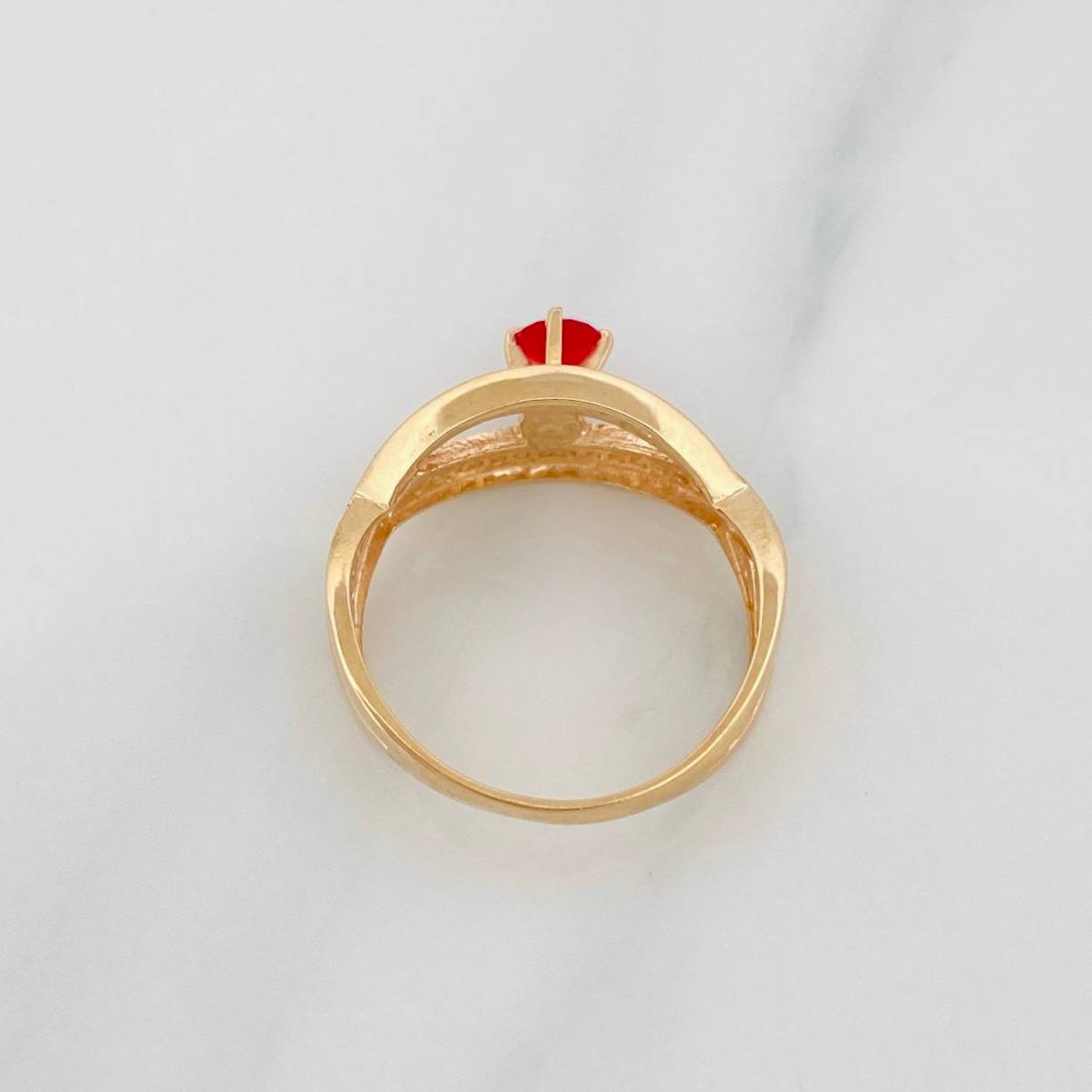 Anillo Solitario Entrelazado 2.85g / T6 1/4 Oro Amarillo 18K