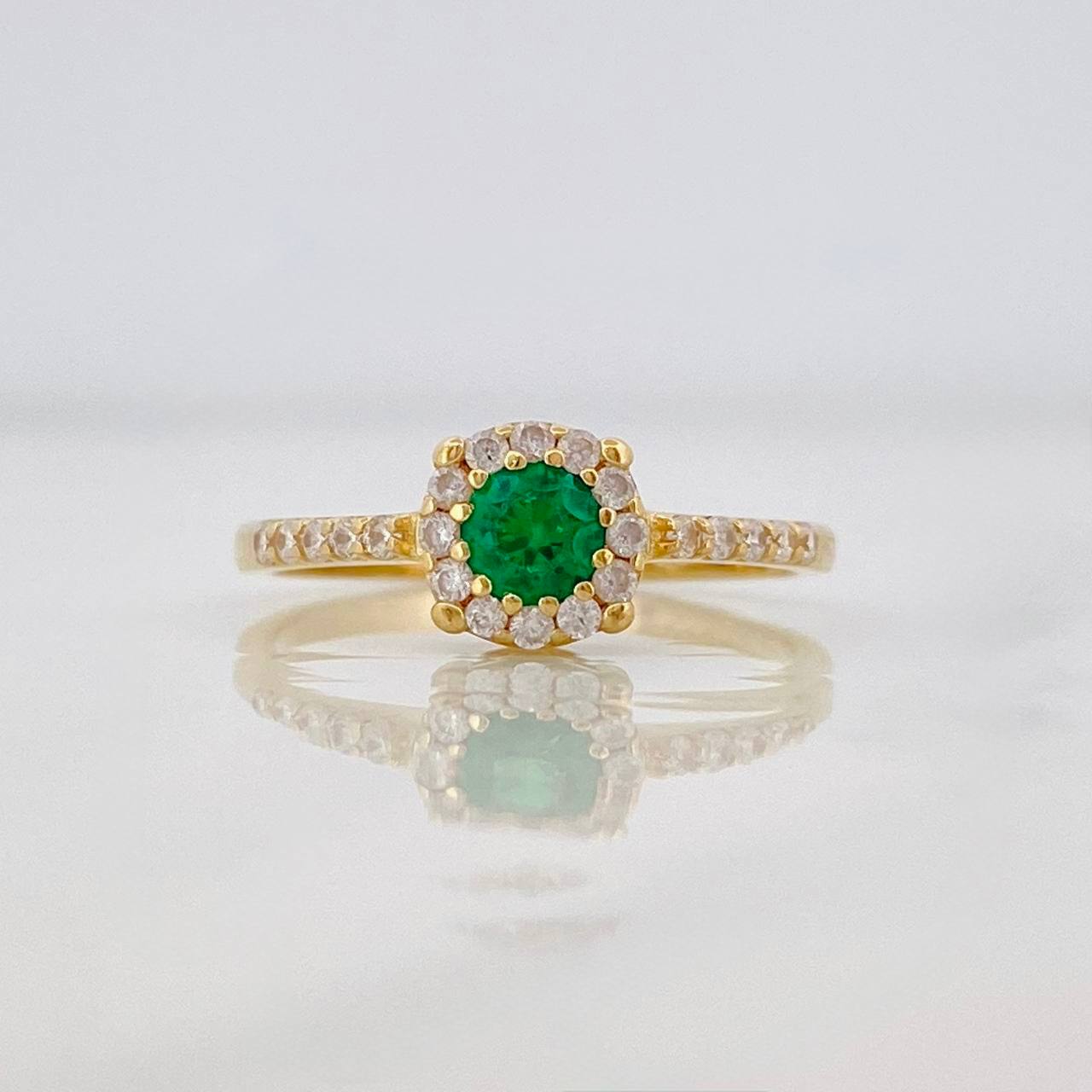 Anillo Solitario Halo 1.9g / T5 Oro Amarillo 18K