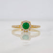 Anillo Solitario Halo 1.9g / T5 Oro Amarillo 18K