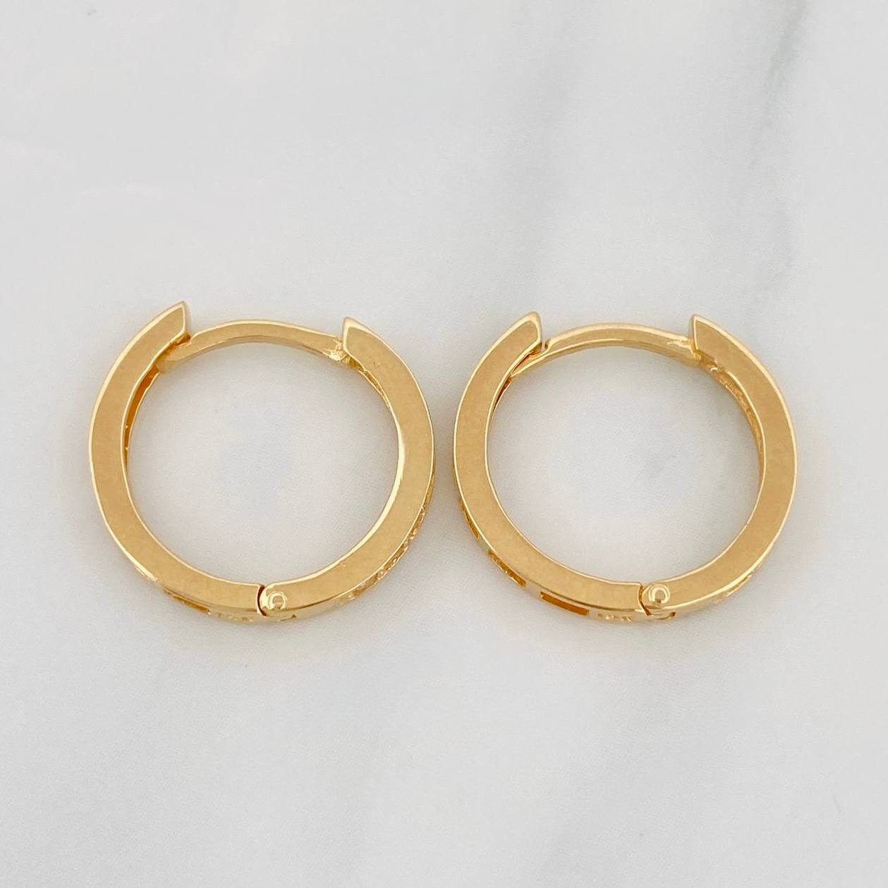 Hoop Earrings Carril 2.2g / 1/2 in Yellow Gold 18K