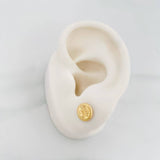 Circle Crown Stud Earrings 0.85g / in / 7.8mm Yellow Gold 18K