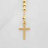 Cadena Rosario Milagrosa Cruz 6.6g / 22 in / 3mm Oro Amarillo 18K