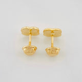 Diamond Cut Clover Stud Earrings 0.75g / in / 7mm Yellow Gold 18K