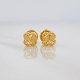 Clover Diamond Cut Stud Earrings 0.55g / in / 5.3mm Yellow Gold 18K