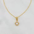 Set Cadena Singapur + Dije Halo / 2.45g / 17 3/4 in Oro Amarillo 18K