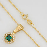 Set Cadena Singapur + Dije Halo / 2.3g / 17 1/4 in Oro Amarillo 18K