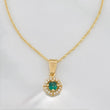 Set Cadena Singapur + Dije Halo / 2.3g / 17 1/4 in Oro Amarillo 18K