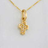 Set Cadena Veneciana + Dije Cruz / 1.45g / 16 in Oro Amarillo 18K