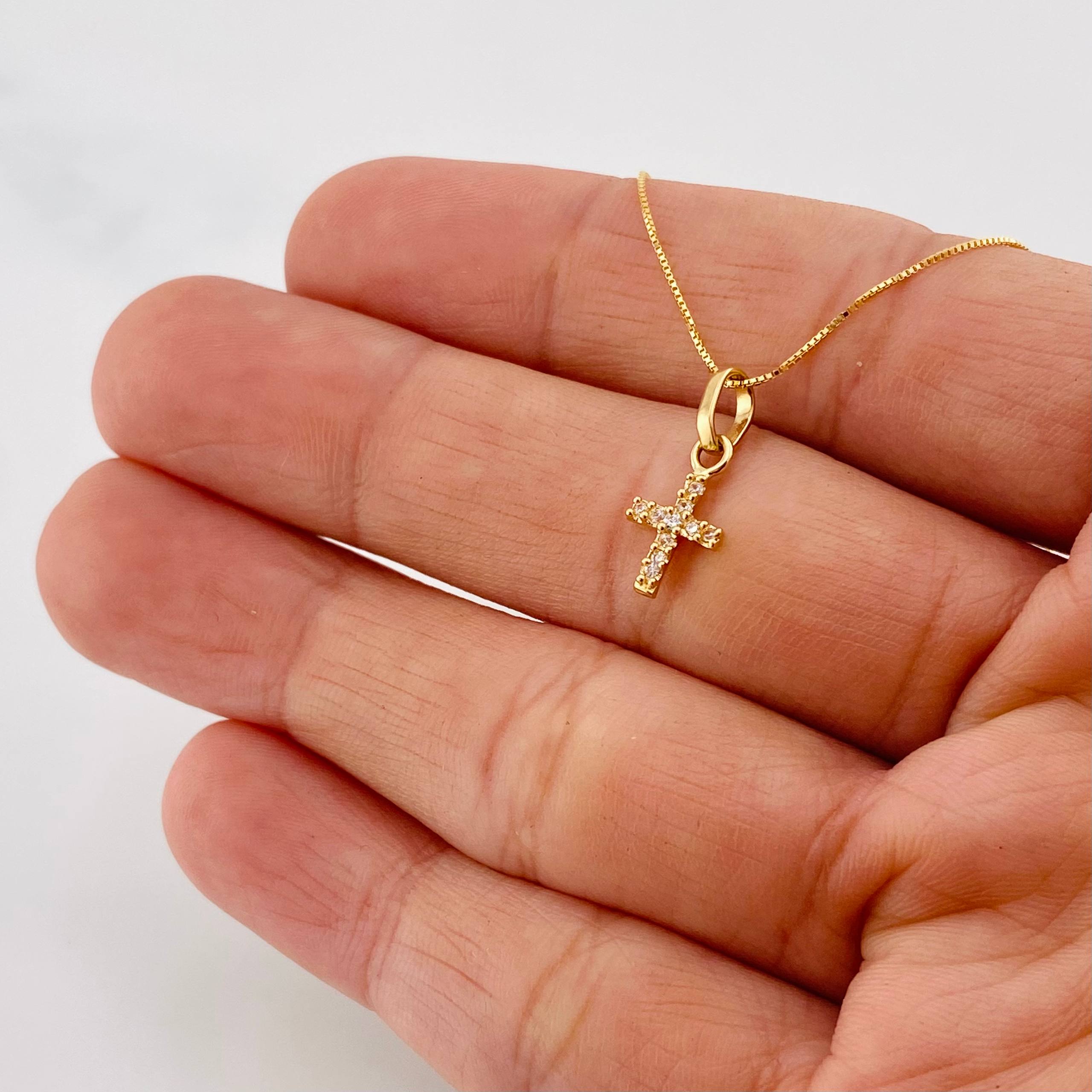 Set Cadena Veneciana + Dije Cruz / 1.35g / 15 3/4 in Oro Amarillo 18K
