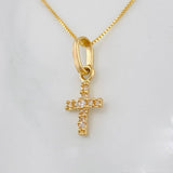 Set Cadena Veneciana + Dije Cruz / 1.35g / 15 3/4 in Oro Amarillo 18K