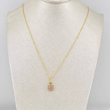 Set Cadena Singapur + Dije Halo / 2.3g / 17 1/2 in Oro Amarillo 18K