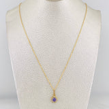 Set Cadena Singapur + Dije Halo / 2.35g / 17 1/4 in Oro Amarillo 18K