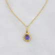 Set Cadena Singapur + Dije Halo / 2.35g / 17 1/4 in Oro Amarillo 18K