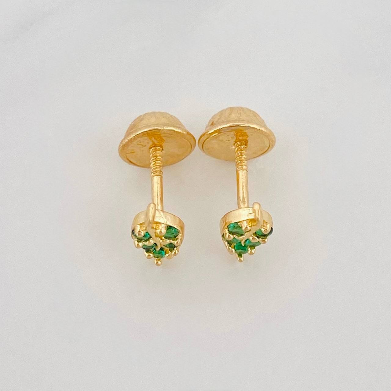 Leaf Stud Earrings 0.8g / in / 3.45mm 18K Yellow Gold