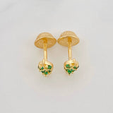 Leaf Stud Earrings 0.8g / in / 3.45mm 18K Yellow Gold