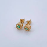 Topos Circulo 2.15gr / Esmeralda 24 Pts Oro Amarillo 18K (Joya) &